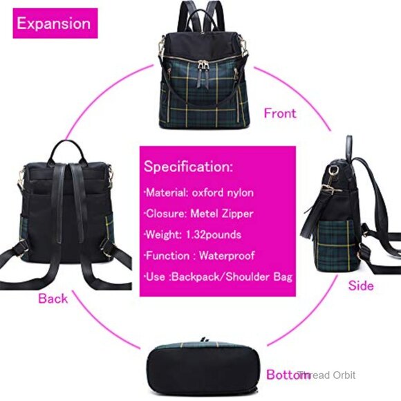 Small Waterproof Nylon Backpack Purse Lightweight Travel Daypack Shoulder Bag